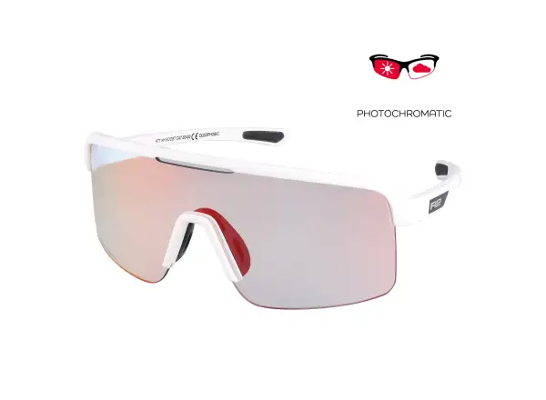 R2 Boost Sonnenbrille mattes Weiß/fotochromatisch/rotes Chrom