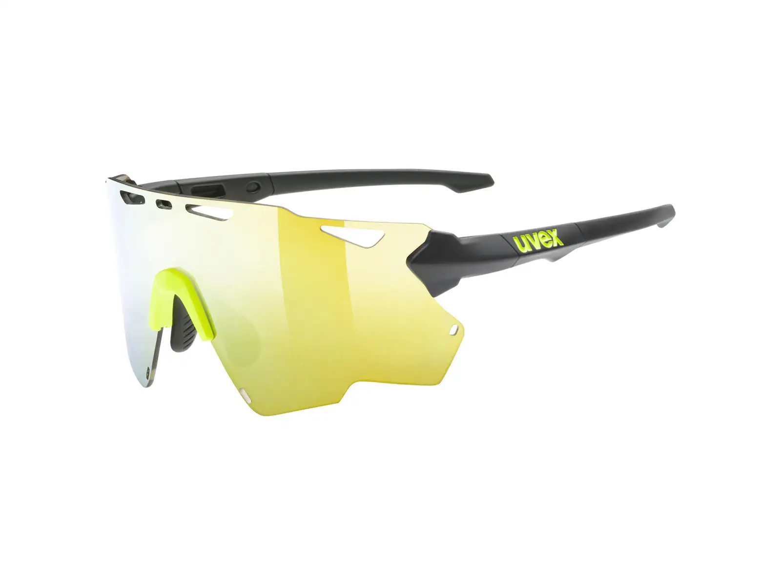 UVEX Sportstyle 228 Brille Black Lime Mat / Mirror Yellow (Kategorie 3)