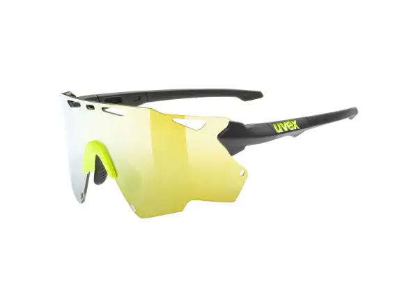 UVEX Sportstyle 228 Brille Black Lime Mat / Mirror Yellow (Kategorie 3)