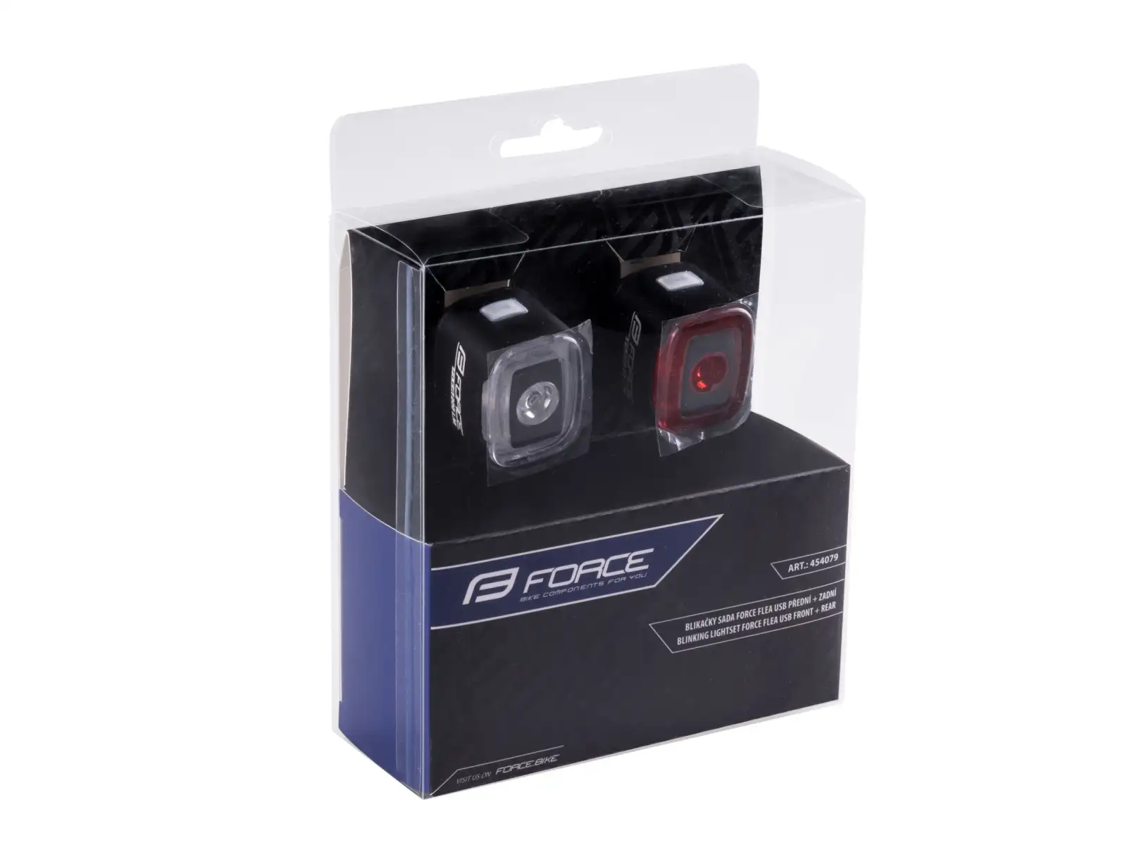 Force Flea Set von Blinklichtern 200 LM vorne und hinten USB schwarz
