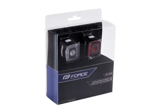 Force Flea Set von Blinklichtern 200 LM vorne und hinten USB schwarz