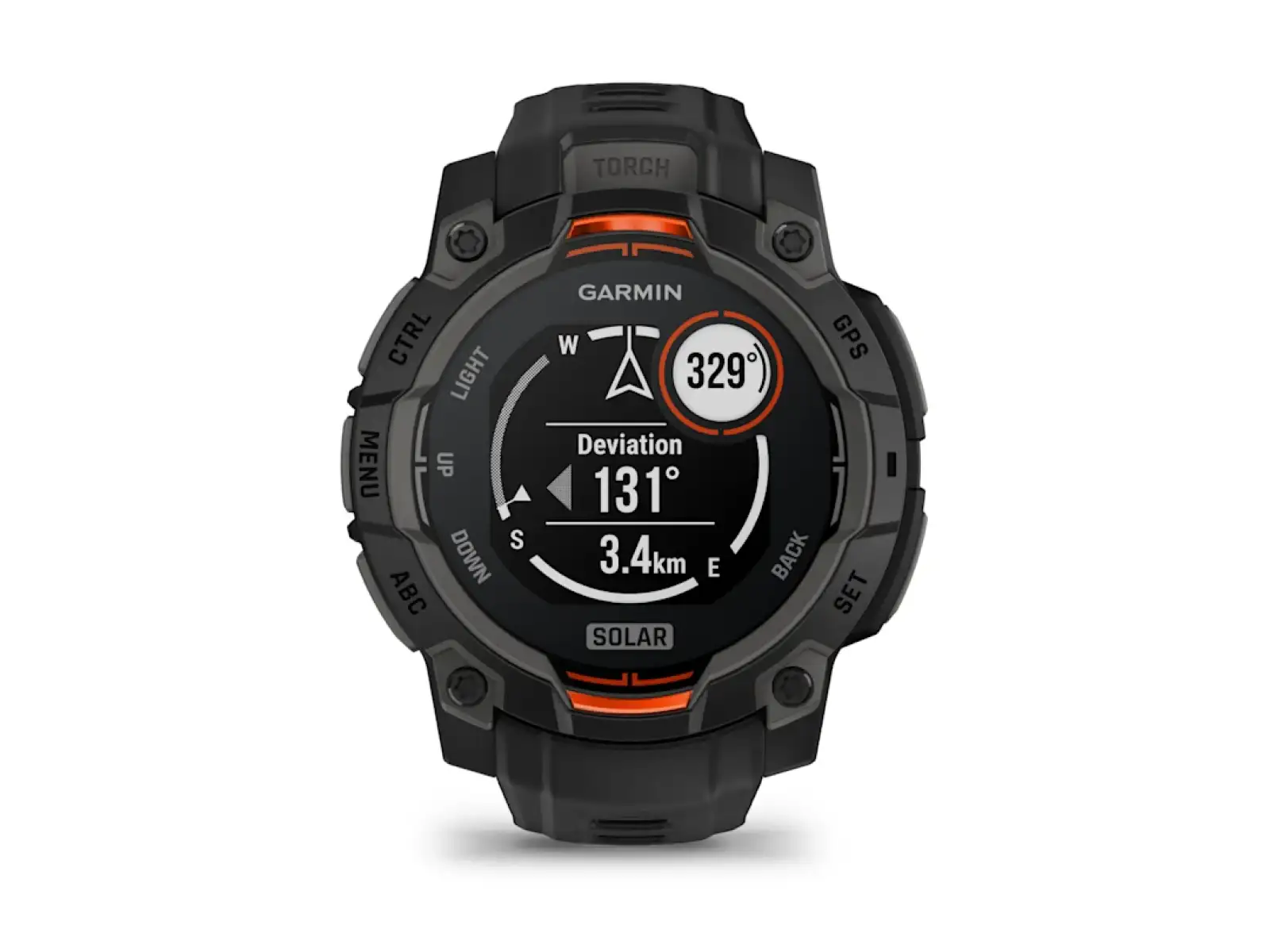 Garmin Instinct 3 Solar 45 mm Smartwatch Schwarz/Schwarzes Armband