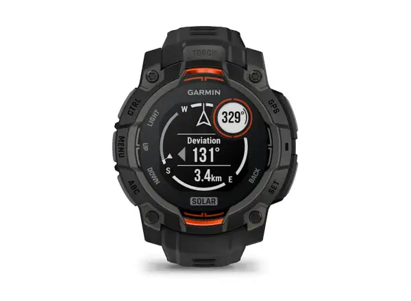 Garmin Instinct 3 Solar 45 mm Smartwatch Schwarz/Schwarzes Armband