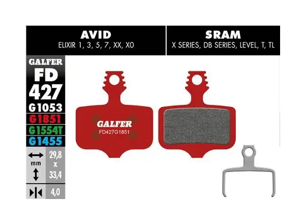 Galfer FD427 Advanced G1851 Bremsbeläge für Avid/Sram