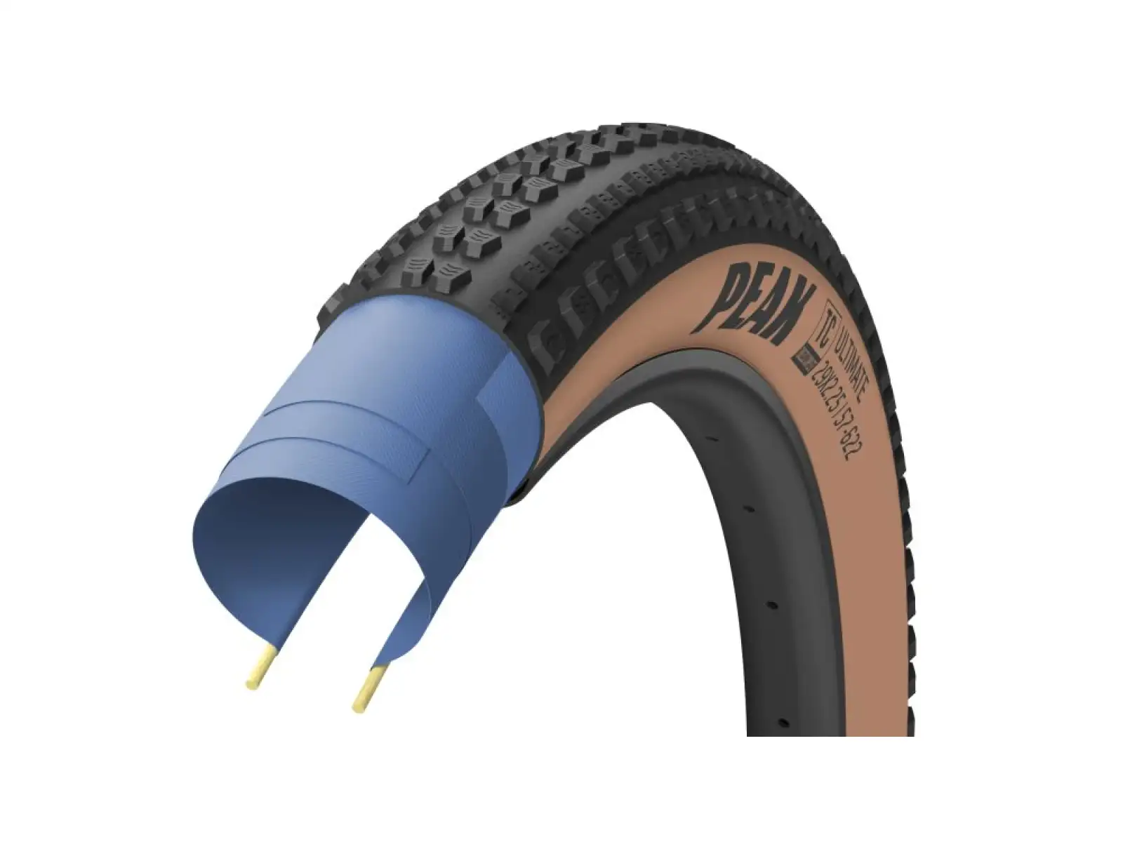 Goodyear Peak Ultimate Tubeless Complete 28" Gravelreifen mit Kevlar Tan.