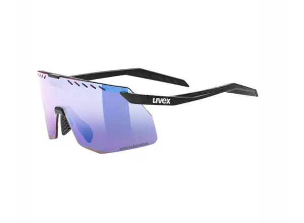 Uvex Pace Stage S CV Fahrradbrille Black matt/Mirror Blue