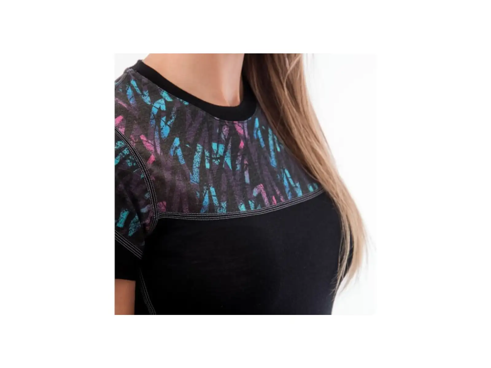 Sensor Merino Impress Damen T-Shirt kurzarm schwarz/Stripes