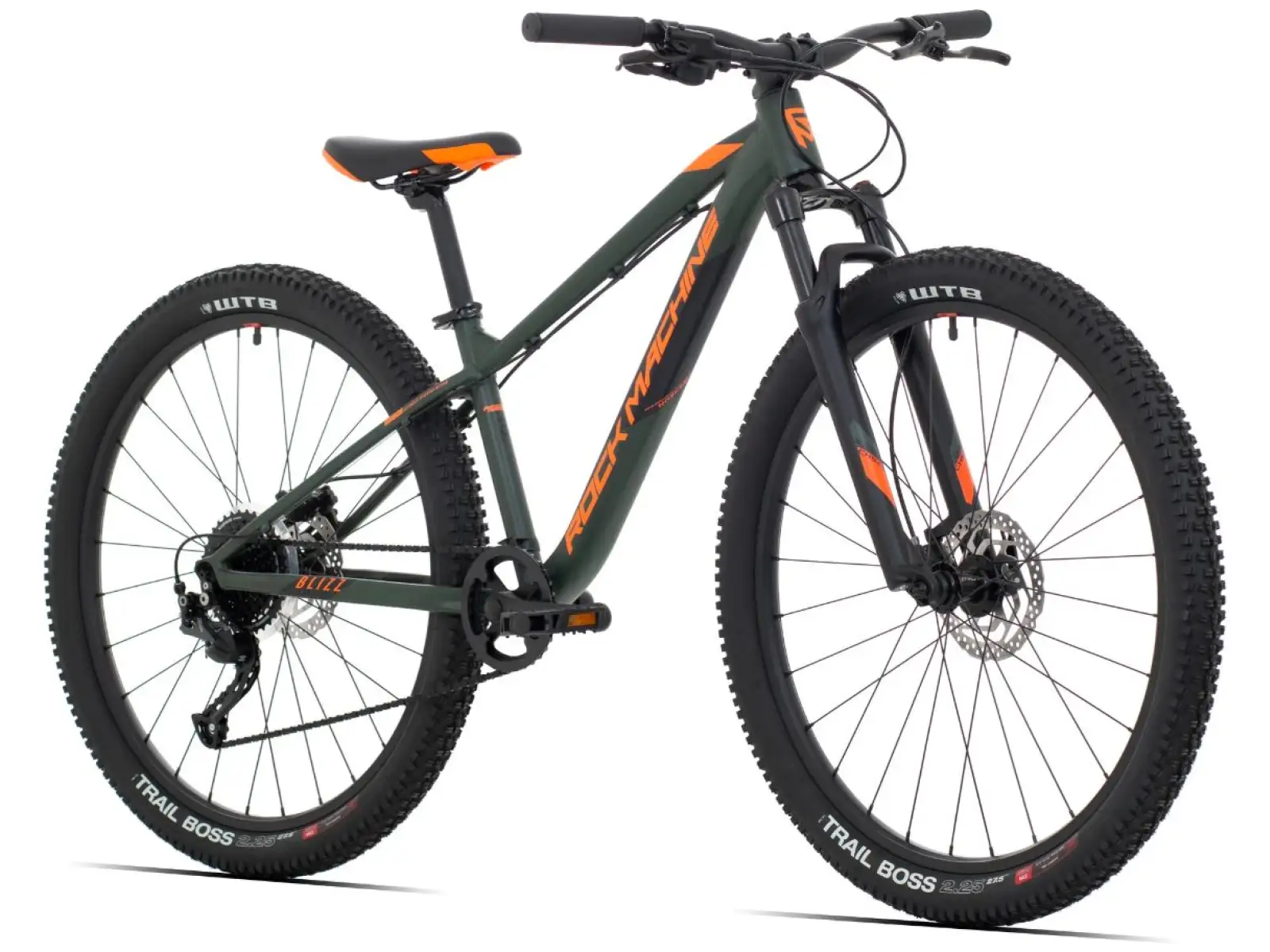 Rock Machine Blizz 27 HD Kinderfahrrad Mat Khaki/Neon Orange/Black