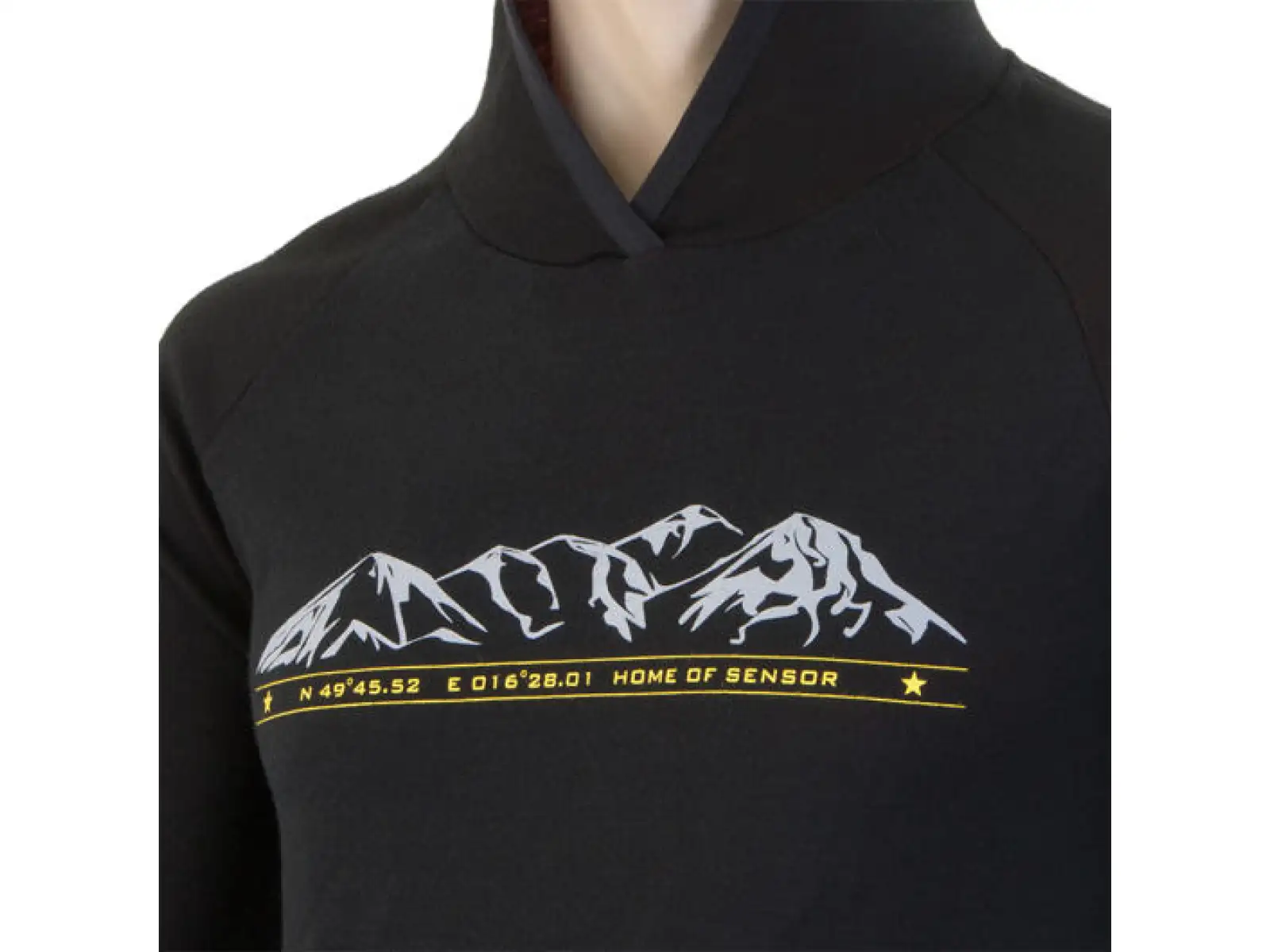 Sensor Merino Upper Mountains Herren Kapuzenpullover Schwarz