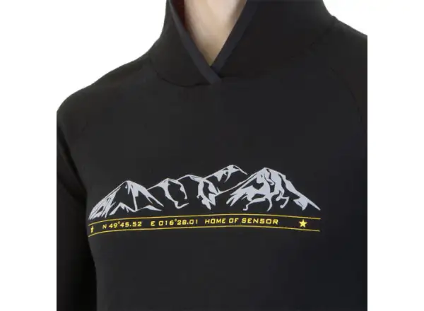 Sensor Merino Upper Mountains Herren Kapuzenpullover Schwarz