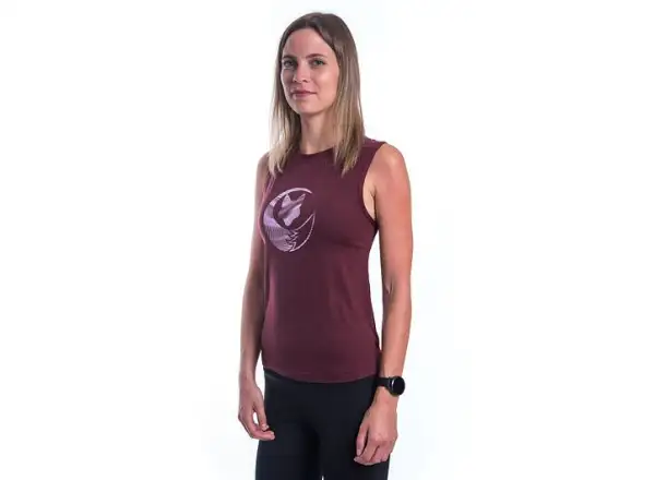 Sensor Merino Air Fox Damenhemd ohne Ärmel Port Red