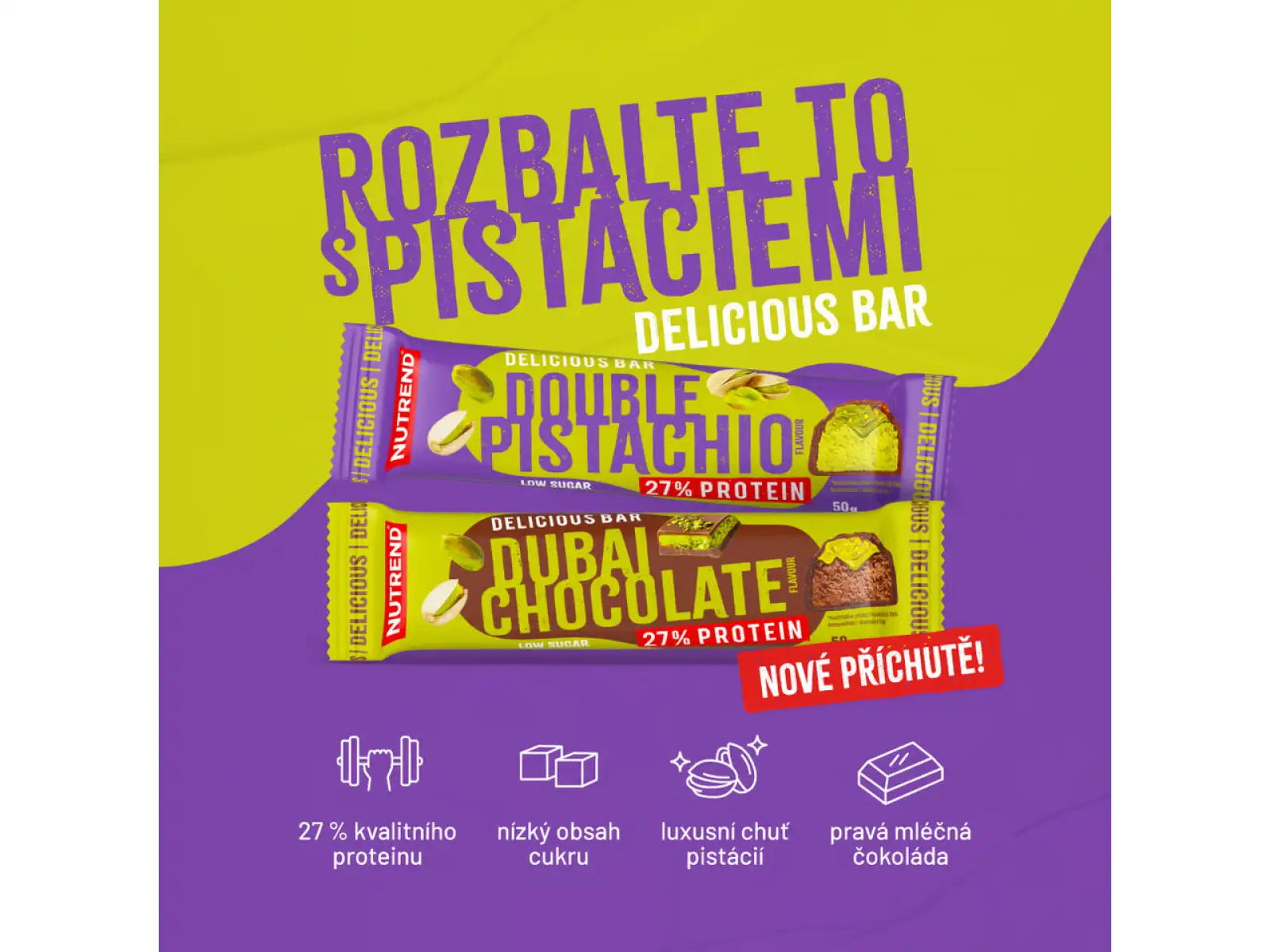 Nutrend Delicious Bar Riegel 50 g Dubai-Schokolade