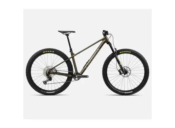 Das Orbea Laufey H10 Mountainbike in Metallic Olive Green/Titanium Black.