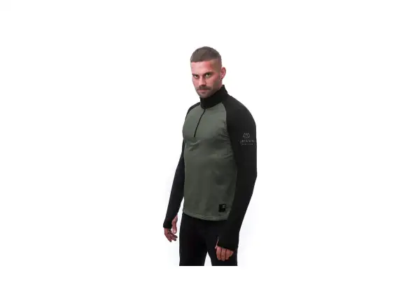 Sensor Coolmax Thermo Herren-Sweatshirt Olive Green/schwarz