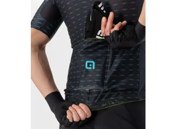 ALÉ GRAPHICS Herren Kurzarmtrikot schwarz/türkis