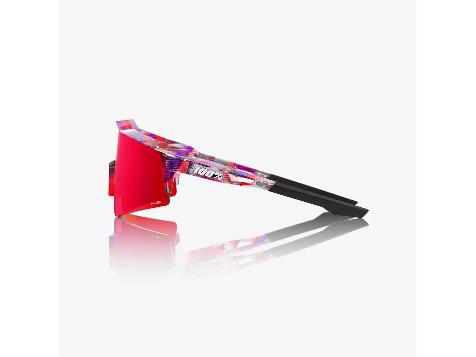 100% Speedcraft SL Brille FDJ Gloss Translucent Red/Blue/HiPER Fire Red Mirror Lens