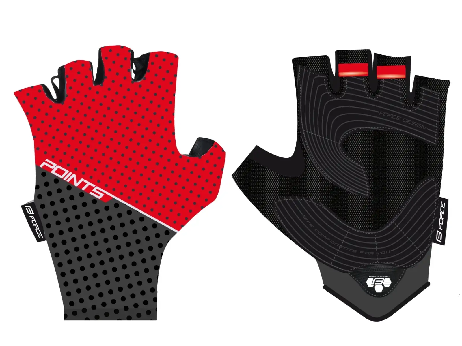Force-Points Handschuhe rot/schwarz