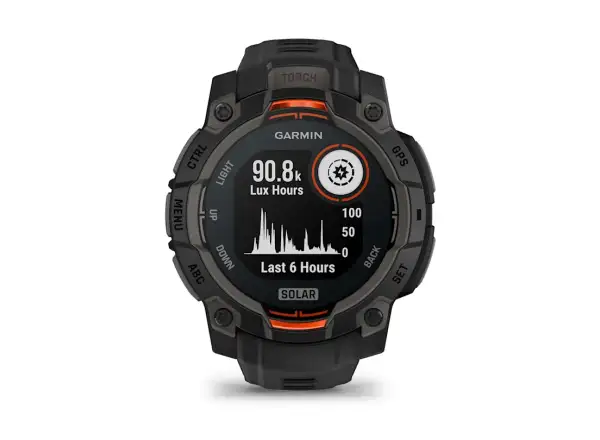 Garmin Instinct 3 Solar 45 mm Smartwatch Schwarz/Schwarzes Armband