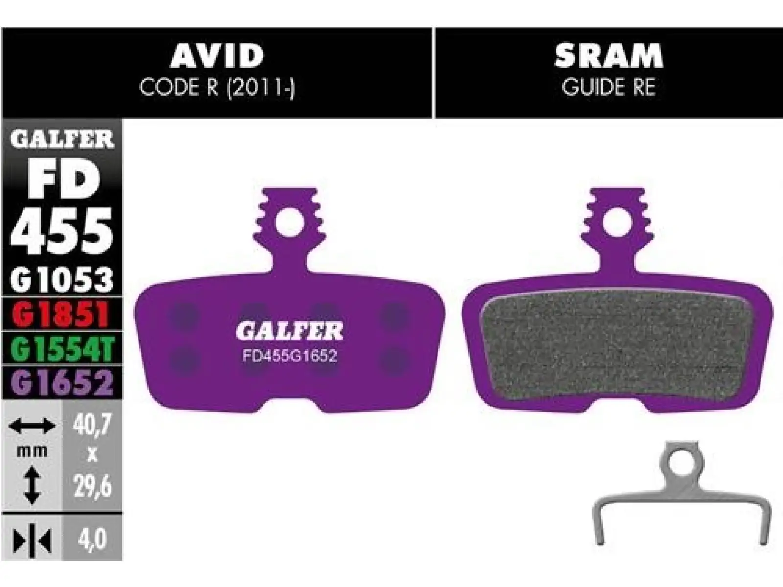 Galfer FD455 E-Bike G1652 Bremsbeläge für Avid/Sram.