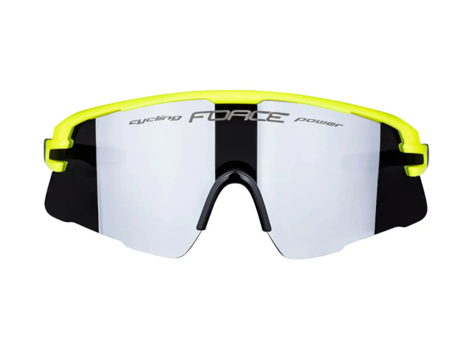 Fahrradbrille Force Ambient fluoreszierend/grau mit verspiegelten Gläsern