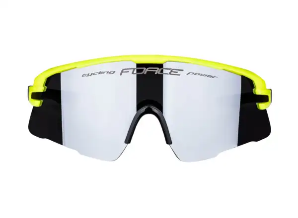 Fahrradbrille Force Ambient fluoreszierend/grau mit verspiegelten Gläsern
