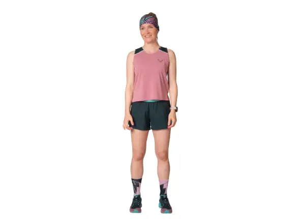 Dynafit Sky Crop Top Damen ärmelloses T-Shirt Mokarosa