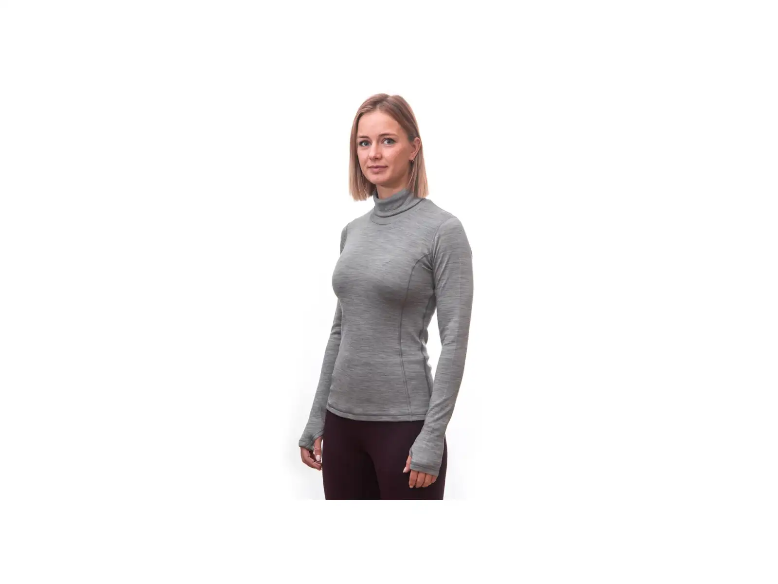 Sensor Merino Bold Roll Neck Damen Shirt Langarm Cool Gray