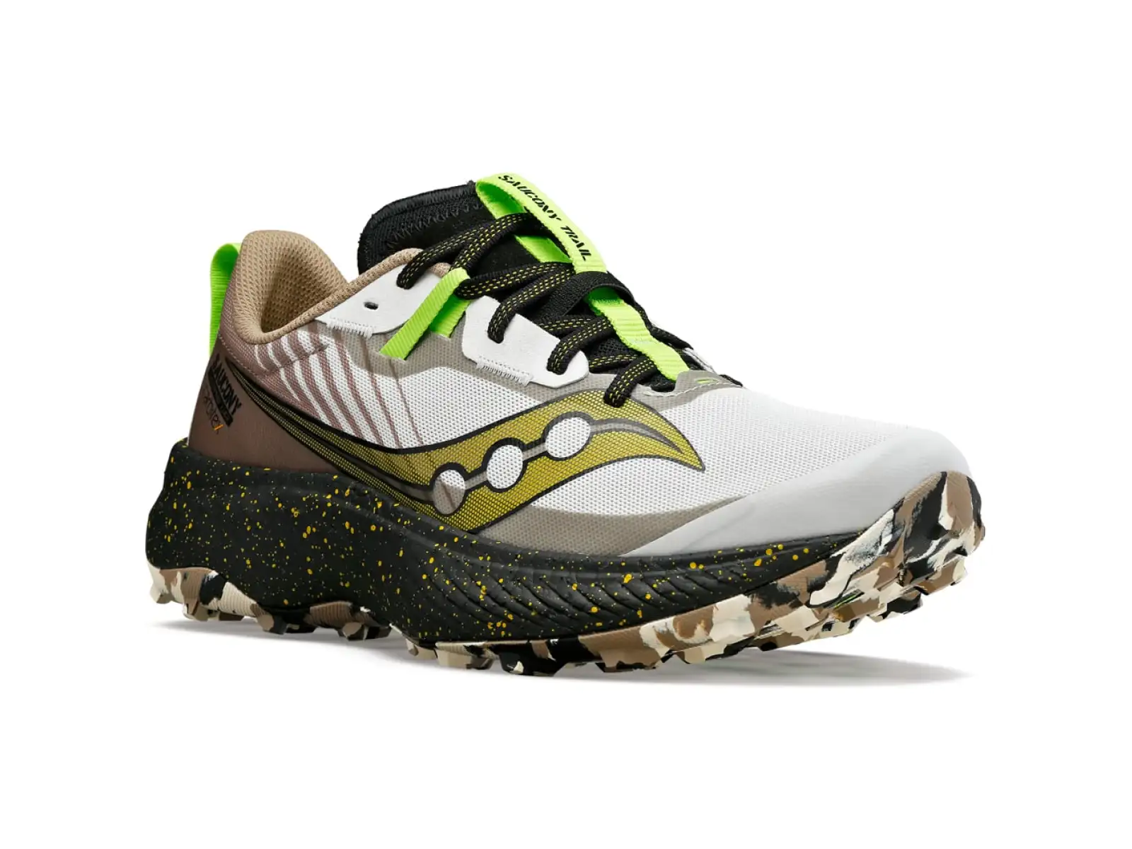 Saucony Endorphin Edge Renntrail-Laufschuhe Nebel/Schwarz
