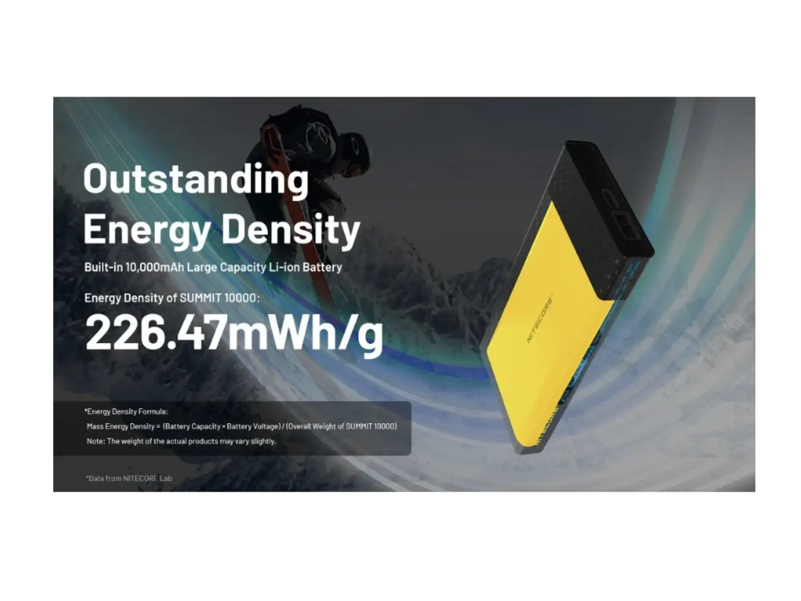 Nitecore leistungsstarke Powerbank für Frost SUMMIT 10000, USB-C, bis zu 3A Ausgang, 10000 mAh
