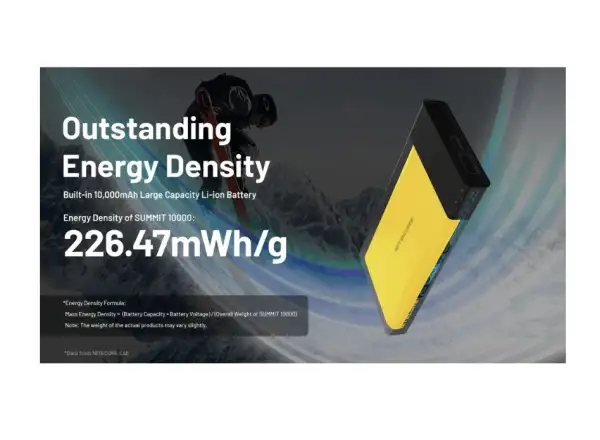 Nitecore leistungsstarke Powerbank für Frost SUMMIT 10000, USB-C, bis zu 3A Ausgang, 10000 mAh