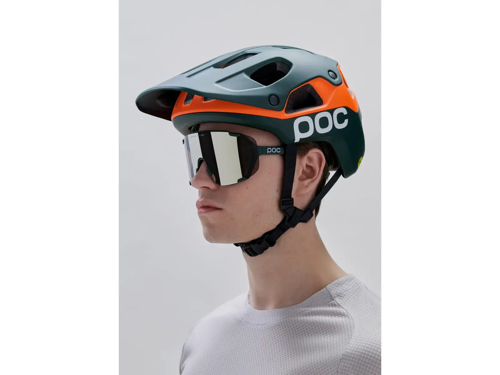 POC Cularis Pure MTB Helm Pargasite Green Matt/Fluorescent Orange Matt