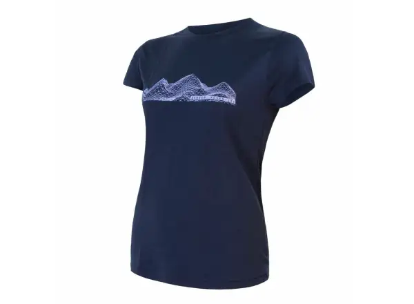 Sensor Merino Active PT Mountains Damen T-Shirt Kurzarm Deep Blue