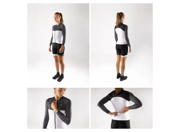 Force Points Damen Langarmshirt Schwarz/Weiß/Türkis