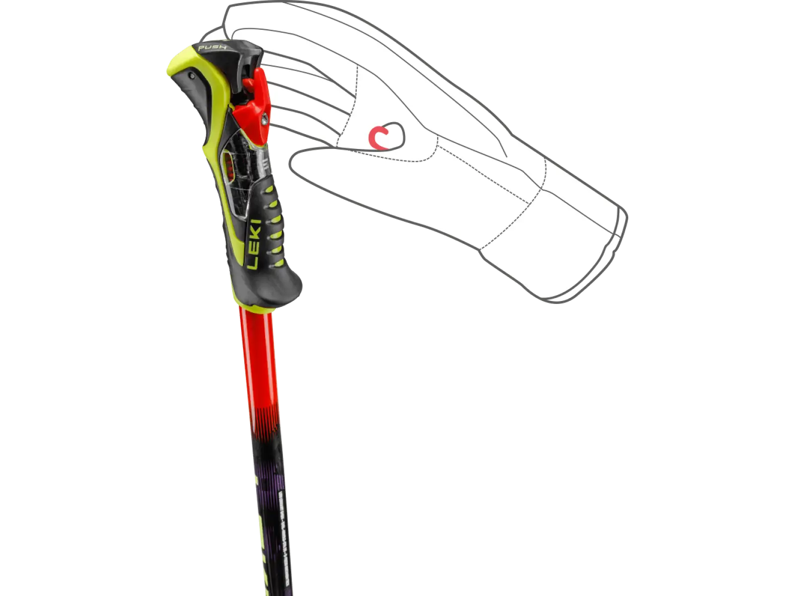 Leki WCR Pro SL TR Abfahrtsstöcke Bright red-violet-neonyellow