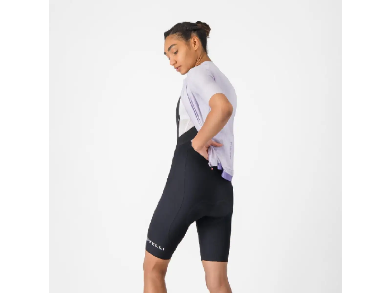 Castelli Espresso 2 W Damen-Trägerhose mit Polster und Trägern schwarz