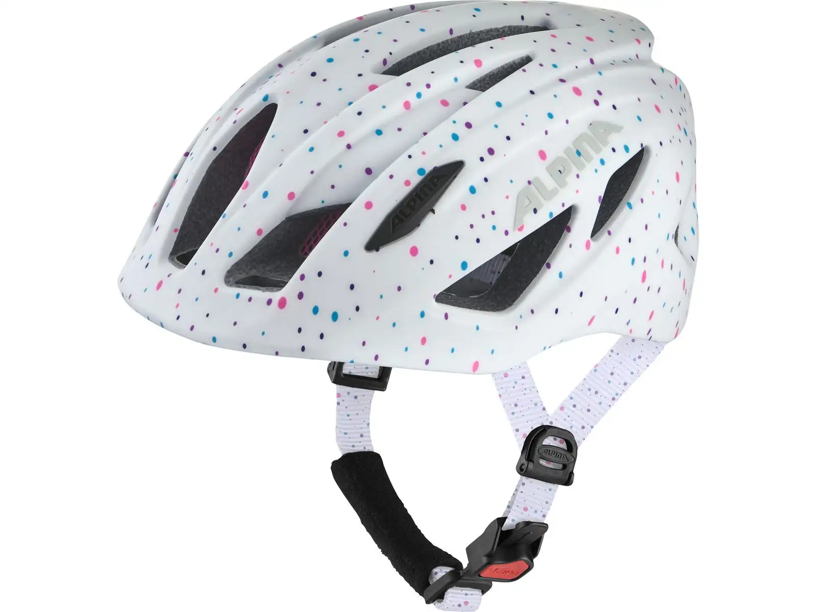 Alpina Pico Flash Kinderhelm White Polka Dots Gloss