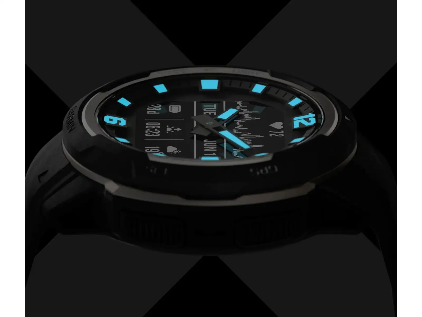 Garmin Instinct Crossover Standard Edition Smartwatch Schwarz
