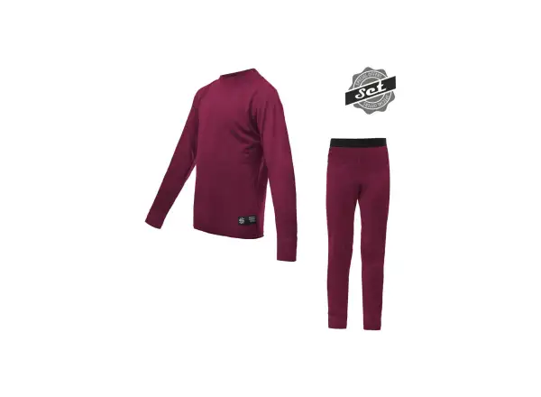 Sensor Merino Active Set Junioren Langarmshirt + Hose Lilla
