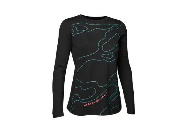Fox W Ranger Mid Ls Lunar Damen-Langarmtrikot Schwarz