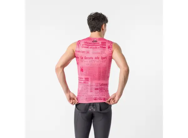 Castelli Giro Gazzetta Dello Sport Herren Unterhemd ohne Ärmel Rosa Giro
