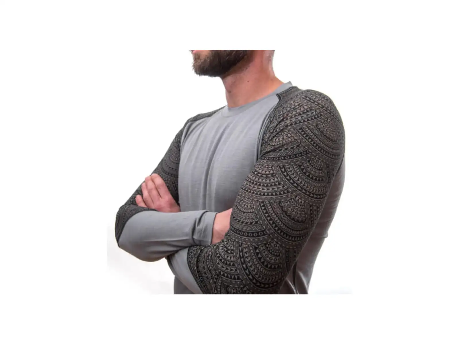 Sensor Merino Impress Herren T-Shirt Langarm grau/Maori