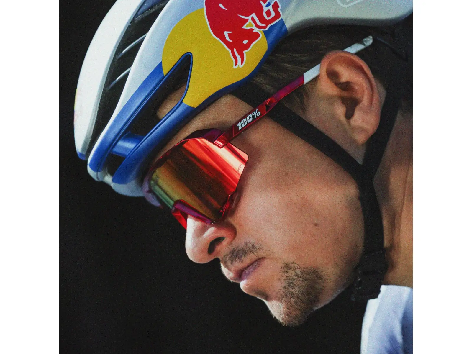 100% Slendale Pidcock Le Fahrradbrille Gloss Red Holographic HiPER Red Mirror Lens