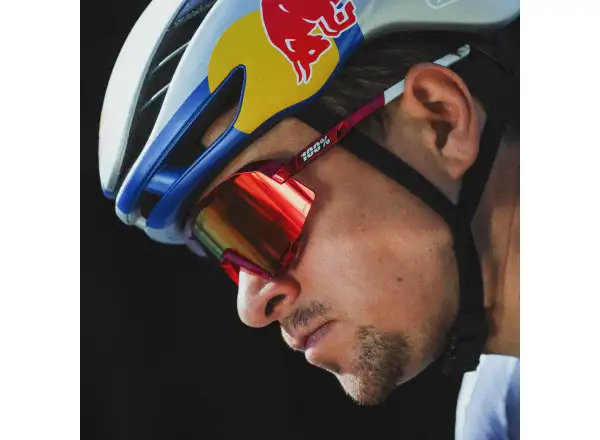 100% Slendale Pidcock Le Fahrradbrille Gloss Red Holographic HiPER Red Mirror Lens