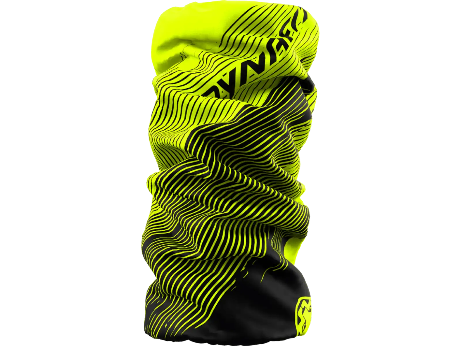 Dynafit Logo Neck Gaiter Halstuch neon gelb gestreift