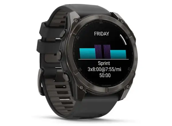 Garmin fenix 8 - 51 mm AMOLED Sapphire Smartwatch Carbon DLC Titanium Schwarz/Grau