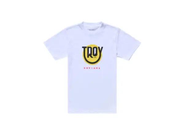 Troy Lee Designs Happy Dayz Kinder T-Shirt mit kurzen Ärmeln White