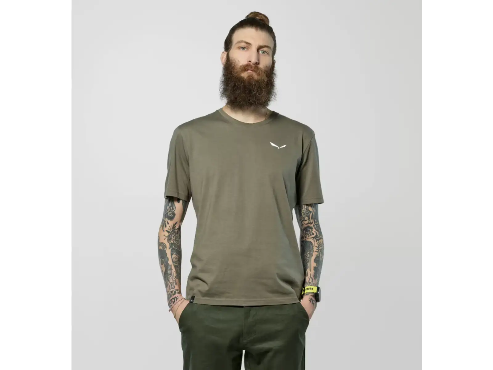 Salewa Eagle Vocab Herren T-Shirt Kurzarm Faded Green