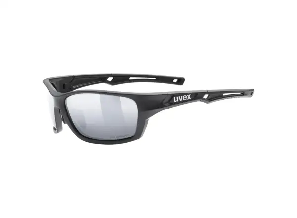 Uvex Sportstyle 232 P Sonnenbrille Black Mat Red/Polavision Mirror Silver