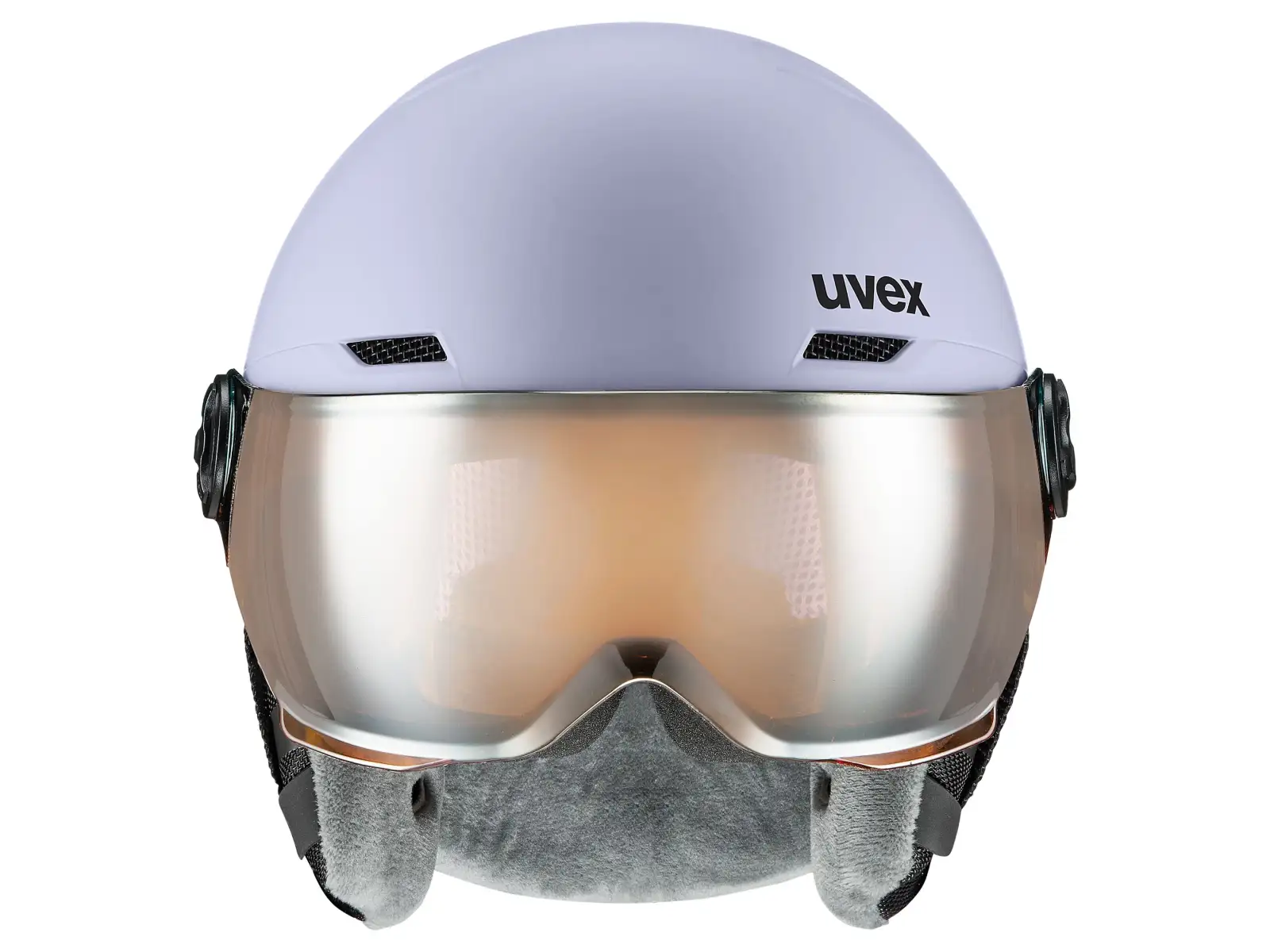 Uvex Rocket Jr Visor Skihelm cool lavender abstract matt