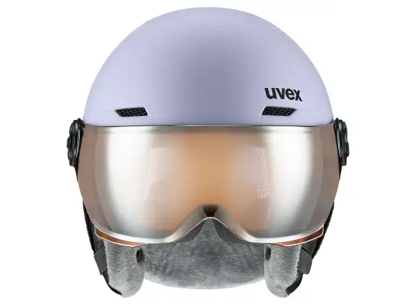 Uvex Rocket Jr Visor Skihelm cool lavender abstract matt